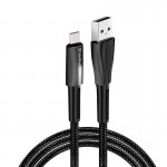 Кабель ColorWay USB-Type-C Zinc Alloy led 2.4А 1m Black (CW-CBUC035-BK)