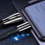 Кабель ColorWay USB-Type-C Zinc Alloy led 2.4А 1m Black (CW-CBUC035-BK)
