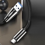 Кабель ColorWay USB-Type-C Zinc Alloy led 2.4А 1m Black (CW-CBUC035-BK)