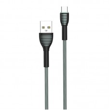Кабель USB-Type-C ColorWay braided cloth 3A 1m Gray (CW-CBUC041-GR)