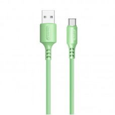 Кабель USB-Type-C ColorWay soft silicone 2.4A 1m Green (CW-CBUC042-GR)
