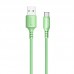 Кабель USB-Type-C ColorWay soft silicone 2.4A 1m Green (CW-CBUC042-GR)