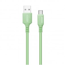 Кабель USB-Type-C ColorWay soft silicone 2.4A 1m Green (CW-CBUC042-GR)
