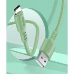 Кабель USB-Type-C ColorWay soft silicone 2.4A 1m Green (CW-CBUC042-GR)