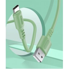 Кабель USB-Type-C ColorWay soft silicone 2.4A 1m Green (CW-CBUC042-GR)
