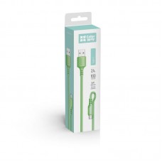 Кабель USB-Type-C ColorWay soft silicone 2.4A 1m Green (CW-CBUC042-GR)