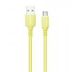 Кабель USB-Type-C ColorWay soft silicone 2.4A 1m Yellow (CW-CBUC043-Y)