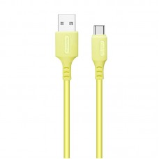 Кабель USB-Type-C ColorWay soft silicone 2.4A 1m Yellow (CW-CBUC043-Y)