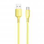Кабель USB-Type-C ColorWay soft silicone 2.4A 1m Yellow (CW-CBUC043-Y)