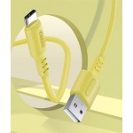 Кабель USB-Type-C ColorWay soft silicone 2.4A 1m Yellow (CW-CBUC043-Y)