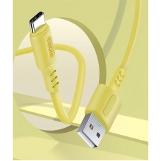 Кабель USB-Type-C ColorWay soft silicone 2.4A 1m Yellow (CW-CBUC043-Y)
