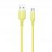 Кабель USB-Type-C ColorWay soft silicone 2.4A 1m Yellow (CW-CBUC043-Y)