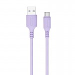Кабель USB-Type-C ColorWay soft silicone 2.4A 1m Purple (CW-CBUC044-PU)