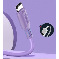 Кабель USB-Type-C ColorWay soft silicone 2.4A 1m Purple (CW-CBUC044-PU)