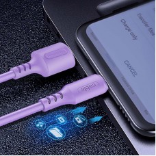 Кабель USB-Type-C ColorWay soft silicone 2.4A 1m Purple (CW-CBUC044-PU)