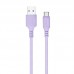 Кабель USB-Type-C ColorWay soft silicone 2.4A 1m Purple (CW-CBUC044-PU)