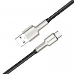 Кабель USB-Type-C ColorWay head metal 2.4A 1m Black (CW-CBUC046-BK)