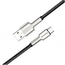 Кабель USB-Type-C ColorWay head metal 2.4A 1m Black (CW-CBUC046-BK)