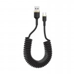 Кабель USB-Type-C ColorWay spiral 2.4A 1m Black (CW-CBUC051-BK)