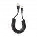 Кабель USB-Type-C ColorWay spiral 2.4A 1m Black (CW-CBUC051-BK)