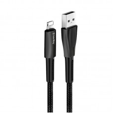 Кабель ColorWay USB-Lightning 2.4А 1m Zinc Alloy Led Black (CW-CBUL035-BK)