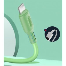 Кабель USB-Lightning ColorWay soft silicone 2.4A 1m Green (CW-CBUL042-GR)