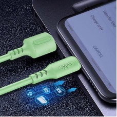 Кабель USB-Lightning ColorWay soft silicone 2.4A 1m Green (CW-CBUL042-GR)