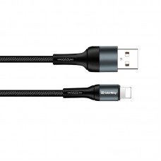 Кабель USB-Lightning ColorWay nylon 2.4A 1m Black (CW-CBUL045-BK)