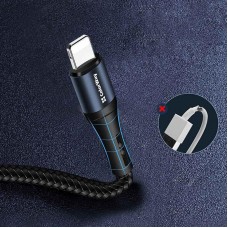 Кабель USB-Lightning ColorWay nylon 2.4A 1m Black (CW-CBUL045-BK)