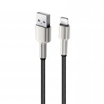 Кабель USB-Lightning ColorWay head metal 2.4A 1m Black (CW-CBUL046-BK)