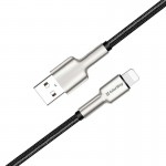 Кабель USB-Lightning ColorWay head metal 2.4A 1m Black (CW-CBUL046-BK)