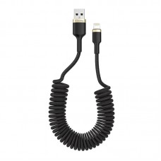 Кабель USB-Lightning ColorWay spiral 2.4A 1m Black (CW-CBUL051-BK)
