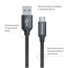 Кабель USB-MicroUSB ColorWay 1m Black