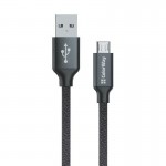 Кабель USB-MicroUSB ColorWay 2.4A 2m Black (CW-CBUM009-BK)