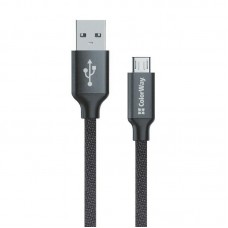 Кабель USB-MicroUSB ColorWay 2.4A 2m Black (CW-CBUM009-BK)
