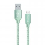 Кабель USB-MicroUSB ColorWay 2.4A 2m Mint (CW-CBUM009-MT)