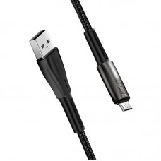 Кабель ColorWay USB-MicroUSB 2.4А 1m Zinc Alloy Led Black (CW-CBUM035-BK)
