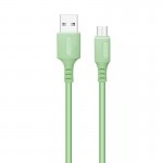 Кабель USB-MicroUSB ColorWay soft silicone 2.4A 1m Green (CW-CBUM042-GR)