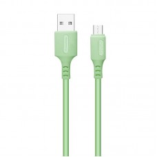 Кабель USB-MicroUSB ColorWay soft silicone 2.4A 1m Green (CW-CBUM042-GR)