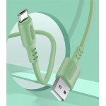 Кабель USB-MicroUSB ColorWay soft silicone 2.4A 1m Green (CW-CBUM042-GR)