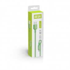 Кабель USB-MicroUSB ColorWay soft silicone 2.4A 1m Green (CW-CBUM042-GR)