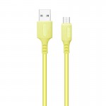Кабель USB-MicroUSB ColorWay soft silicone 2.4A 1m Yellow (CW-CBUM043-Y)