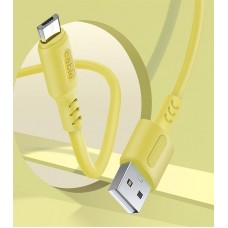 Кабель USB-MicroUSB ColorWay soft silicone 2.4A 1m Yellow (CW-CBUM043-Y)