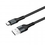 Кабель USB-MicroUSB ColorWay nylon 2.4A 1m Black (CW-CBUM045-BK)