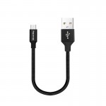 Кабель USB-MicroUSB ColorWay 2.4A 0.25m Black (CW-CBUM048-BK)