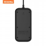 Сетевой фильтр ColorWay (CW-CHE64B) 6 розеток 4USB 2m 10A Black