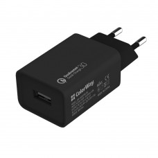 СЗУ ColorWay 1USB 3A QC3.0 10W Black (CW-CHS013QCC-BK) + кабель USB Type-C