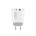Сетевое зарядное устройство 1USB 1Type-C ColorWay QC3.0 20W 4A White (CW-CHS025QPD-WT)