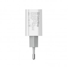 Адаптер сетевой Colorway Power Delivery Port PPS USB 1Type-C 30W White (CW-CHS038PD-WT)