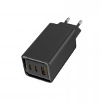 Сетевое зарядное устройство ColorWay GaN3 Pro Power Delivery 1USB 2Type-C PD 3A 65W Black (CW-CHS039PD-BK)